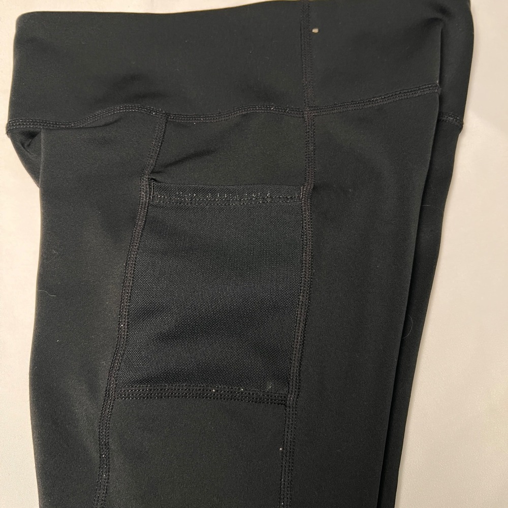 Nike Dri Fit Girls Black Athletic Leggings Size S Pockets Workout Gym Pants - Picture 5 of 6